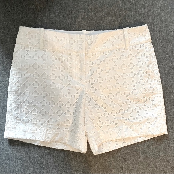 LOFT Pants - LOFT White Eyelet Shorts